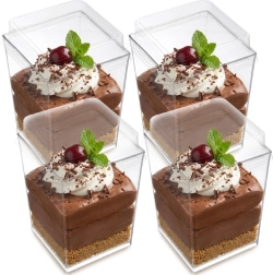 Dessert- und Snackbecher mit Deckeln 160 ml, 4 Stk.