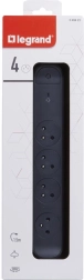 Power strip 4 outlets 1.5 m black