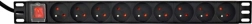 Rack PDU-stroomverdeler 9x FR 1U 16A met kabel 2 m