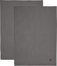 Torchons de cuisine en coton gris 70 × 50 cm, lot de 2 pièces