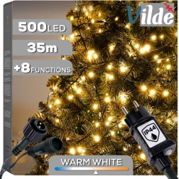 Vilde Weihnachts-Lichterkette 500 LED, warmweiß, 33,5 m, IP44, für Innen- und Außenbereich