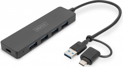 USB Hub 4-port SlimLine with USB-C Adapter