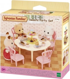Sylvanian Families Tisch, Stühle und Süßigkeiten – Teeset für Figuren