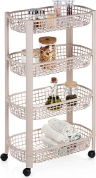Four-tier rolling rack 46.5 × 26 × 79 cm, beige
