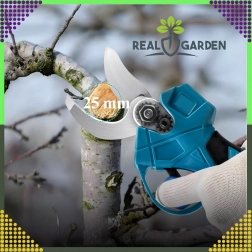 Sécateur électrique sans fil pour branches et arbustes avec deux batteries