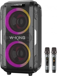 Kabelloser Lautsprecher W-KING T9 Pro mit 120 W Leistung und 2 Mikrofonen – schwarz
