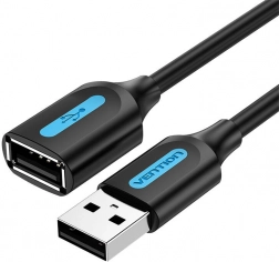 USB 2.0 verlengkabel A-M naar A-F Vention 5 m zwart