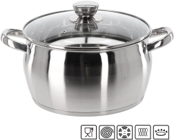 Stainless Steel Pot with Lid Belly 5 l 24 cm