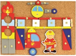 Bino hamer-spel brandweer – creatieve kurkbouwset
