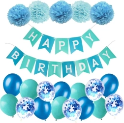 Turquoise Balloon Birthday Decoration for Boys