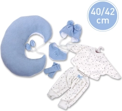 Kleiderset für Puppe NEW BORN LLORENS 40–42 cm – 5‑teiliges Set mit Stillkissen