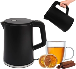 Travel cordless electric kettle 1.2 L 1500 W with swivel base – black