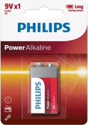 Alkalinebatterij Philips Power 9V