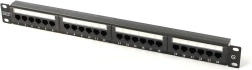 Panneau de brassage 19" 24 ports cat. 5e U/UTP 1U noir DIGITUS