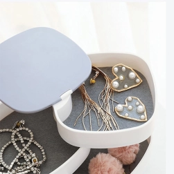 Boîte à bijoux à plusieurs niveaux blanche