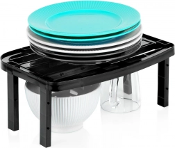 Küchen Stapelregal, schwarz, verstellbare Höhe 31 × 22 × 14,5/11,5 cm