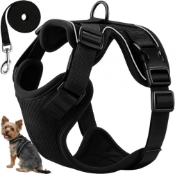 Druckfreie Geschirre für Hunde und Katzen S von Purlov mit Leine