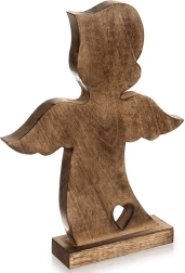 Wooden Christmas figurine angel from mango wood 38.5 cm