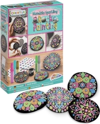 Peindre sur galets GRAFIX – décoration mandala scintillante