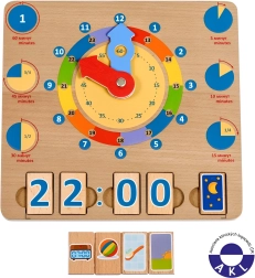 Lucy & Leo Apprenons l'heure – plateau de jeu éducatif en bois