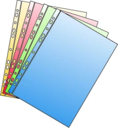 A4 sheet protector with euro-perforation, green glossy, 50 microns