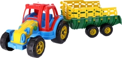 Plastic tractor with trailer for kids