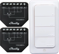 Kit de contrôleurs intelligents pour volets Shelly Shutter (2 pcs) + télécommande BLU RC Button 4