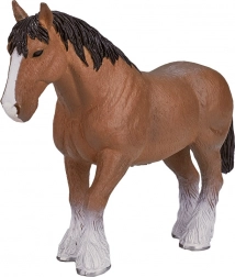 Figurine réaliste de cheval Clydesdale brun clair