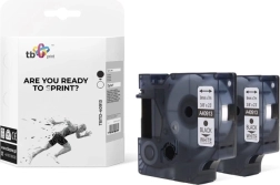 Band TBTD-40913 für DYMO, Schwarz auf Weiß, 9 mm, 2 Stk.