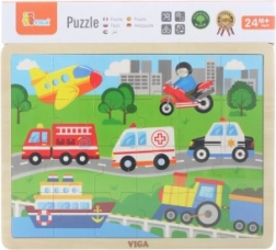 Wooden Transport Puzzle, 24 Pieces