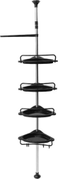Étagère de salle de bains télescopique noire