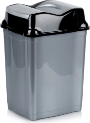 Plastic trash bin 28 l with swing lid, gray