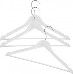 White Swivel Clothes Hangers 42.5 × 24 cm, Set of 3