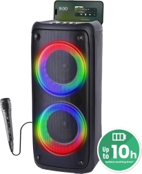 tragbarer Bluetooth-Lautsprecher MEDIA-TECH FUNBOX BT mit Karaoke und RGB-Beleuchtung