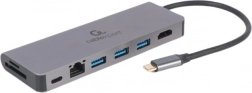 USB‑C hub with HDMI (UHD 4K), Gigabit LAN, 2× USB‑A, SD/microSD and 100 W PD – CABLEXPERT