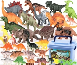 Ensemble de 44 figurines de dinosaures avec boîte pratique