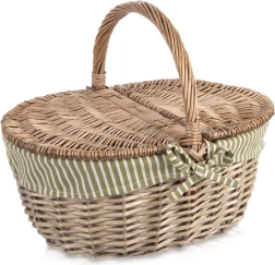 Wicker picnic basket with lid 42 × 32 × 35 cm