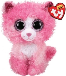 TY mascot pink cat with curly fur Reagan 24 cm