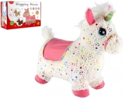 Plush Bouncing Unicorn with Sound, white with stars