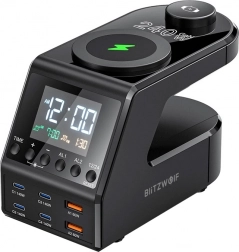 Wekker met oplaadstation BlitzWolf BW-FW10, 2× USB‑A, 4× USB‑C, 240 W