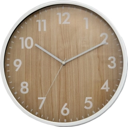 Wanduhr 30,5 cm weiß mit Holzdekor