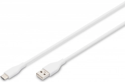 Silicone USB-A - USB-C Cable 60W 1m White