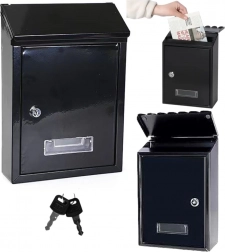 Briefkasten aus verzinktem Stahl, schwarz 26,5 × 18,5 × 6,5 cm