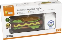 VIGA wooden hot dog and milk set