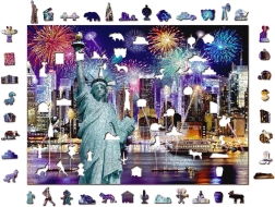 Wooden Puzzle Night New York 2in1