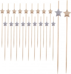 Bambus-Spieße für Häppchen mit Sternchen 12 cm, 20 Stk.