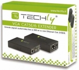 VGA-extender met audiotransmissie via Cat5e/6-kabel tot 300 m