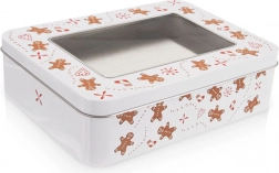 Metall-Dose für Plätzchen mit Sichtfenster Lebkuchen 18 × 14,5 × 5 cm