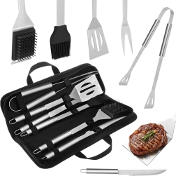 Kaminer stainless-steel BBQ tool set with case (6 pieces)