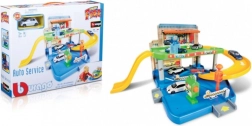 Bburago Street Fire garage with service station and car 1:43
